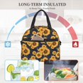 thumbnail image 4 of Naloa Navy Blue Plaid Sunflower Print Lunch Bag for Women & Men Insulated Lunch Box or Cooler Lunch Tote Bags for Work, Travel, Outdoor, 4 of 5