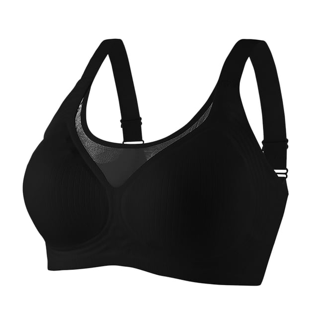 Sujetador push up sin aros, levantador, suave y deportivo para mujer - Nailon/spandex, sin aros de acero, M-XXXXL para uso diario/fitness