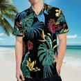 thumbnail image 5 of High Quality Hawaiian Shirts for Men Short Sleeve Aloha Beach Shirt Floral Summer Casual Button Down Shirts Blouses BPAGR5, 5 of 7