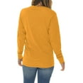 thumbnail image 2 of Big Size Fall Leaves Illustration Graphic Long Sleeve Crewneck Tee - Mustard 2XL, 2 of 2
