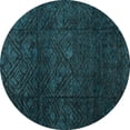 thumbnail image 1 of Ahgly Company Indoor Round Abstract Light Blue Modern Area Rugs, 4' Round, 1 of 4