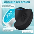 thumbnail image 2 of Office Chair Seat Cushion, Cooling Gel Enhanced Memory Foam Cushion for Long Sitting - Back, Sciatica, Coccyx, Tailbone Pain Relief Pillow Office, Gaming, Car, Wheelchair , Large, 2 of 4