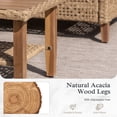 thumbnail image 6 of Alpha Joy 5 Pieces Wicker Patio Furniture Conversation Set Boho Style Outdoor Sofa with Wood Coffee Table, 6 of 10