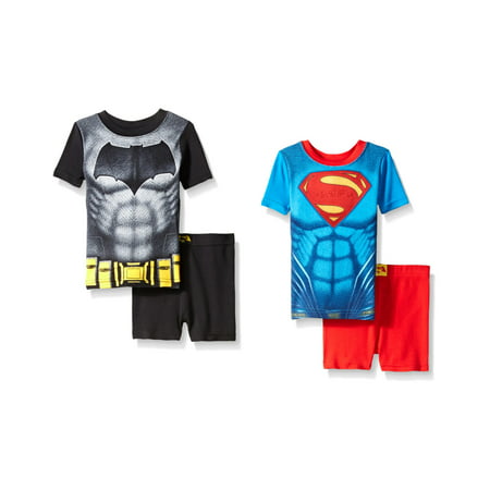 Justice League Boys' Batman Vs Superman 4 Piece Cotton Short Set