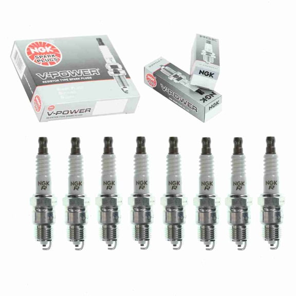 8 pc NGK V-Power Spark Plugs compatible with Ford F-150 5.0L 5.8L 6.6L 7.5L V8 1975-1988