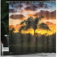thumbnail image 4 of Ambesonne Tropical Shower Curtain, Exotic Tree at Sunset, 69"Wx84"L, Orange Green, 4 of 5