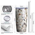 thumbnail image 6 of Hallween Ghost Cute Flower Spooky Tumbler with Straw, Ghost Cute Flower Spooky Stainless Steel Double Walled Vacuum Insulated Cup, Spooky Holiday Gifts for Women Men, 6 of 7