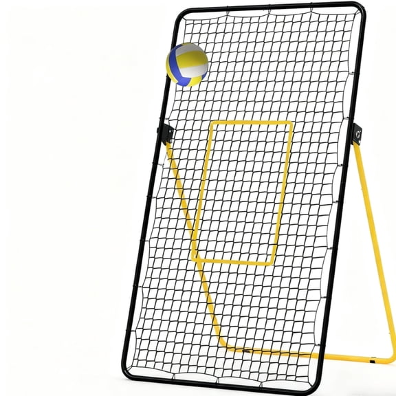 Riedhoff Volleyball Rebounder Net 7 x 4 ft, Large Training Bounce Back Net, Yellow & Black