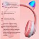 thumbnail image 5 of Auriculares inalámbricos con orejas de gato, color rosa, compatibles con Bluetooth, estéreo, plegables, con micrófono, regalo musical para niñas y niños, azul B39C, 5 of 5
