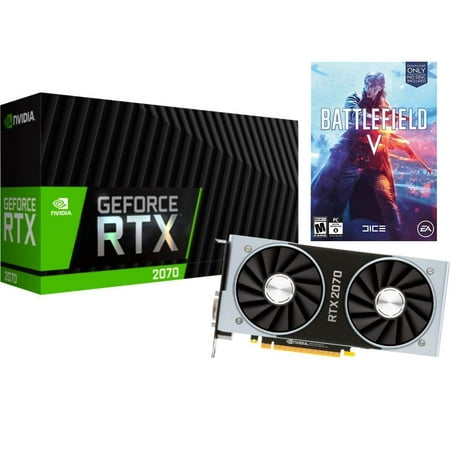 NVIDIA GeForce RTX 2070 Founders Edition 8GB GDDR6 PCI Express 3.1 Graphics Card with Free Battlefield V (Best Graphics Card Price Performance Ratio)