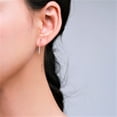 thumbnail image 7 of Bellitia Jewelry Rose Gold/White Gold Plated 925 Sterling Silver Long Drop Threader Chain Earrings for Women Ladies, CZ Simulated Diamond Pull Through Style Earrings, 7 of 7