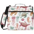 thumbnail image 2 of Zipper Binder with Shoulder Strap 2 inch 3 Ring Waterproof File Folder Organizer Bag 500 Sheet Happy Turtles and Jellyfish Pattern, 2 of 8
