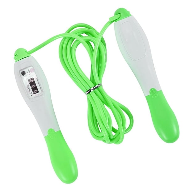 Cuerda para saltar Greeniant adultos y niños ejercicio fitness contador ajustable verde