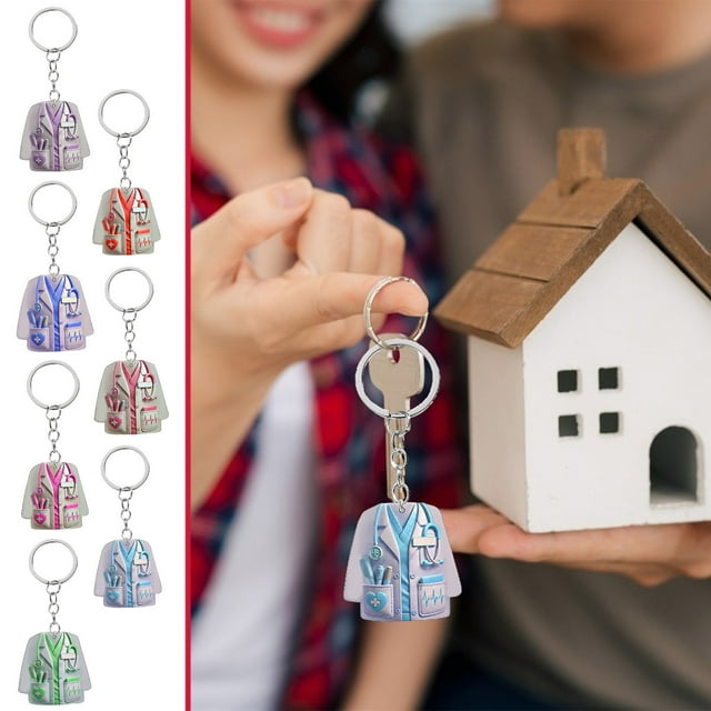Colgante de Coche con Uniforme de Enfermera Plano 2D, Decoración para Árbol de Navidad, Llavero Plano de Acrílico, Colgante de Joyería