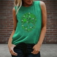 thumbnail image 2 of Camiseta sin mangas suelta con cuello redondo y cuello redondo para mujer Casual St. Patrick's Day Pompotops  lopia990814, 2 of 6