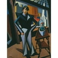 thumbnail image 2 of Lajos Tihanyi 19x24 Gold Ornate Framed and Double Matted Museum Art Print Titled - Man Standing at a Window (1922), 2 of 4