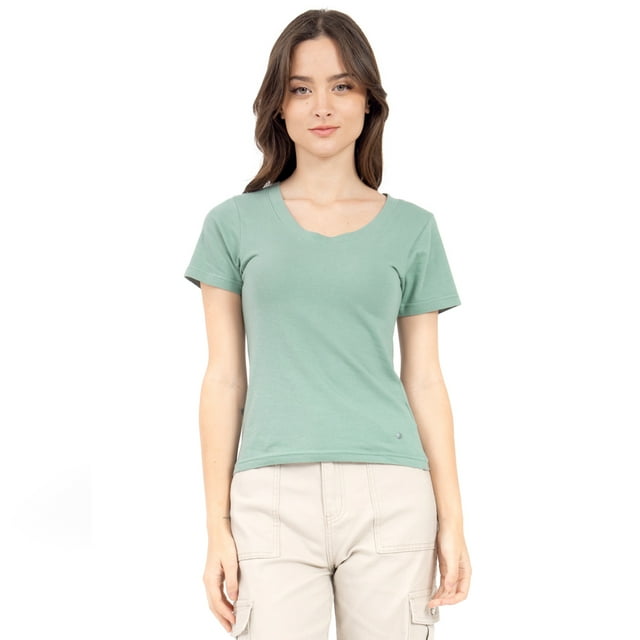 Playera Quarry Slim fit Básica Cuello Redondo Para Mujer