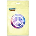 thumbnail image 1 of Purple Peace Sign Distressed Texture Pinback Button Pin Badge, 1 of 2