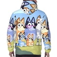 thumbnail image 6 of Lsque Bluey Pattern Casual Men's Hoodie,Hooded Sweatshirt with Kangaroo Pocket,Pullover Hoodie-Large, 6 of 8