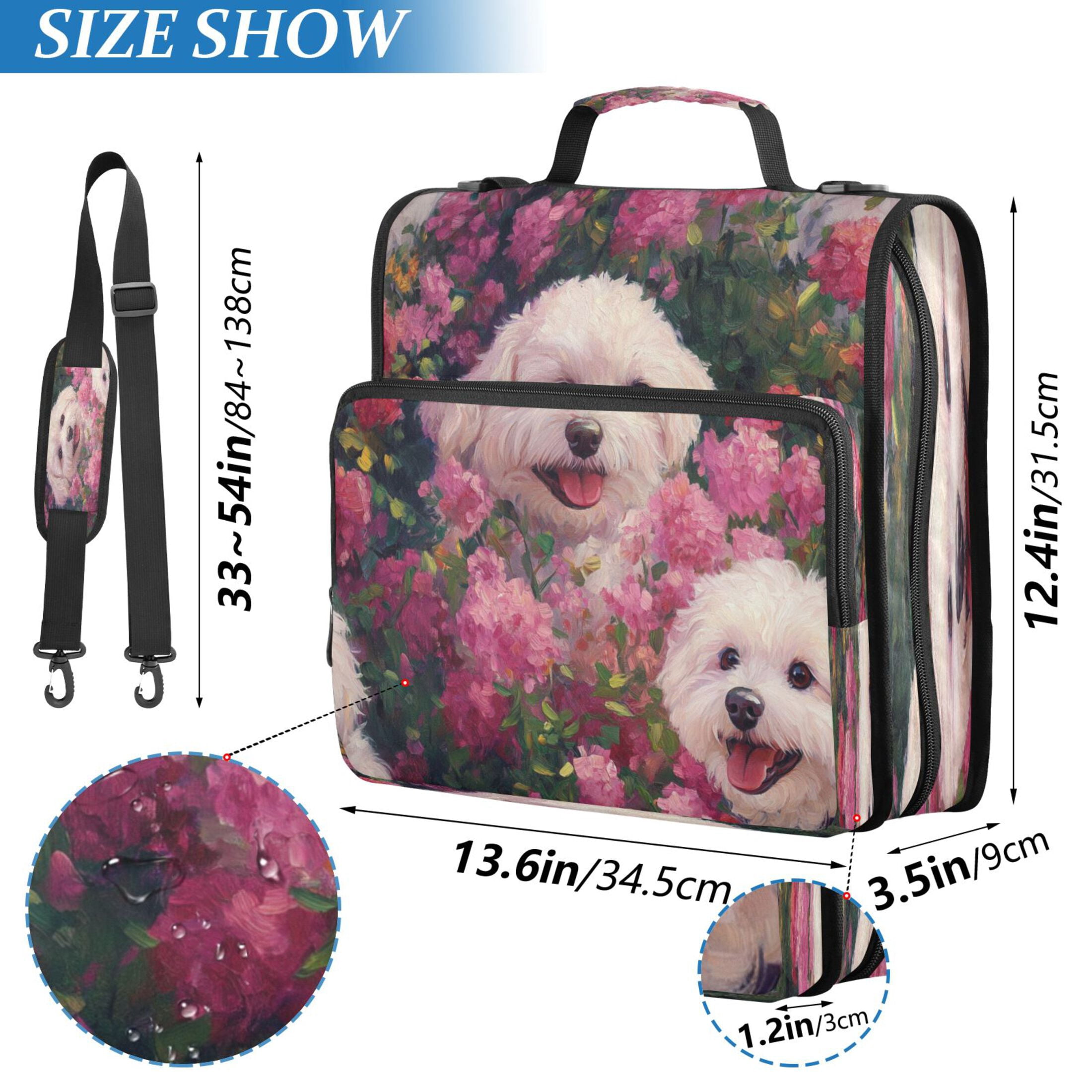 YAZAOO Zipper Binder trapper keeper Documents Organized Design Floral Furry Friends Printed