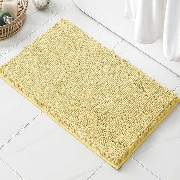 30"x20" - Yellow Soft Cozy Plush Chenille Bath Mat Bathroom Rug