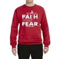 thumbnail image 2 of Wild Bobby, Faith Over Fear Psalm 118:6 White, Inspirational/Christian, Unisex Crewneck Graphic Sweatshirt, Red, 5XL, 2 of 3
