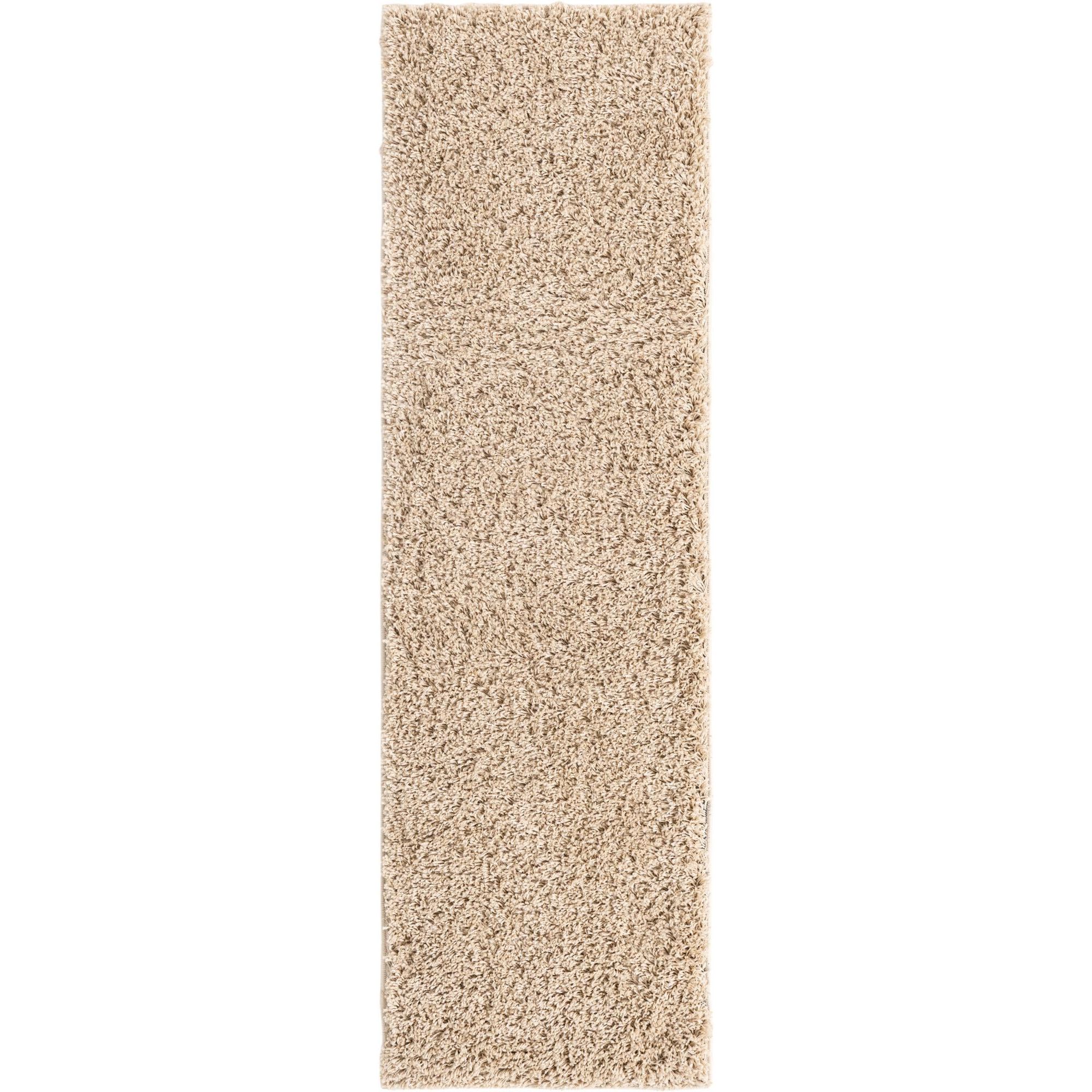 2' x 6.5' Taupe Brown Solid Rectangular Rug Runner