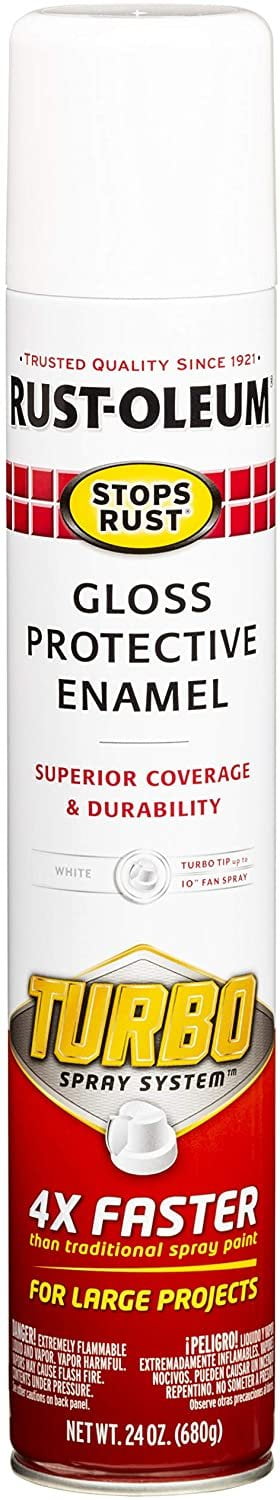 Rust-Oleum 334133-6PK Stops Rust Turbo Spray Paint, 6 Pack, White, 144 ...