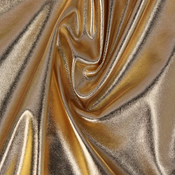 Metallic gold Foil Spandex fabric for fashion and upholstery