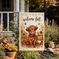 thumbnail image 3 of SDJMa Welcome Fall Highland Cow Garden Flag 12x18 Inch, Rustic Farm Animal Printed Yard Flag for Outdoor Autumn Harvest Thanksgiving Farmhouse Home Decor, 3 of 5