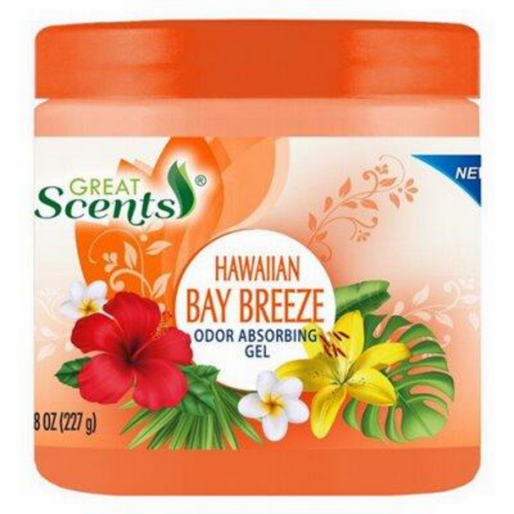 Great Scents Odor Absorber Hawaiian Bay – 1 Pack bottles (8 oz) Gel