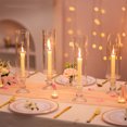 thumbnail image 4 of Clear Glass Hurricane Candlestick Holder Pillar Candle Holder Set of 2 Tall Taper Candle Stick Candle Holder with Hurricane Chimney for Wedding Dinning Home Party Centerpieces Table Decor, 4 of 8