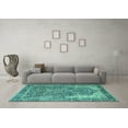 thumbnail image 3 of Ahgly Company Indoor Square Persian Turquoise Blue Traditional Area Rugs, 4' Square, 3 of 4