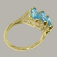 thumbnail image 3 of LBG British Made 18k Yellow Gold Natural Blue Topaz Womens Statement Ring - 33 size options - Size 6.75, 3 of 5