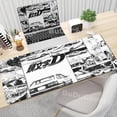 thumbnail image 2 of Alfombrilla de ratón para juegos, antideslizante, con diseño de anime Initial D, alfombrilla grande para escritorio de oficina, alfombrilla de goma con arte en blanco y negro, 2 of 5