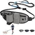 thumbnail image 1 of Hands Free Dog Leash For Dogs With Heavy-duty Traffic Handle, Retractable Dog Leash, Adjustable Waist Belt With Pouch, 1 of 5