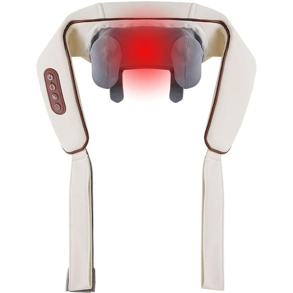 Masajeador Shiatsu 6D para Cuello y Hombros con Calor, Masajeador de Espalda de Amasado Profundo de Tejido para Aliviar el Dolor Muscular