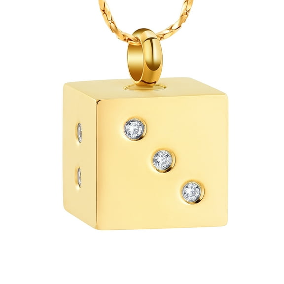 Constantlife Dice Cremation Jewelry Urn Necklace for Ashes Memorial Urn Pendant for Loved Ones Keepsake Ashes Necklace
