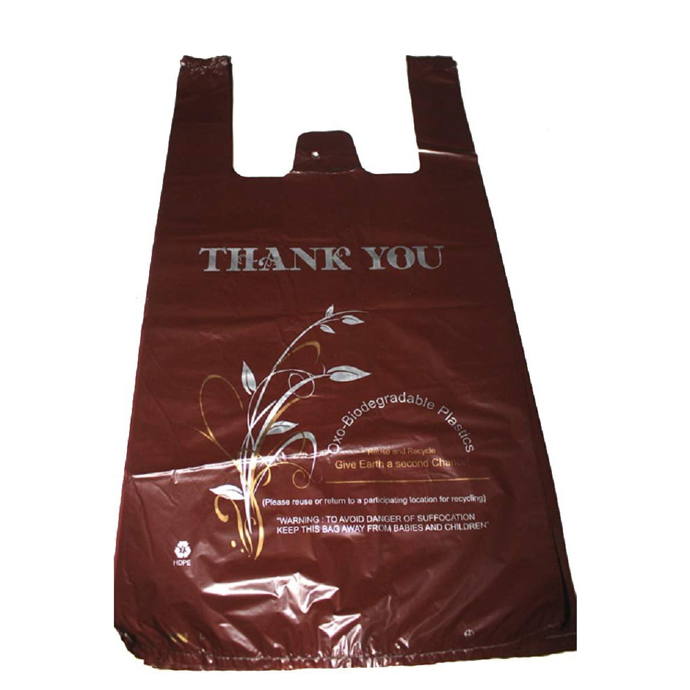 Pack of 1000 OxoBiodegradable Thank You Plastic Bags 10 x 7 x 20