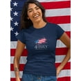 thumbnail image 2 of 4Th Of July Flag And Confetti Shaped T-Shirt Women -Image by Shutterstock, Female XX-Large, 2 of 4