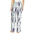 thumbnail image 3 of Naloa Lavender Flowers Print Women’s Ultra-Soft Comfy Pajama Lounge Pants with Pockets & Drawstring, 3 of 8