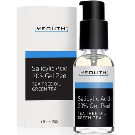 Salicylic Acid 20% Professional Chemical Gel Peel for Skin with Tea Tree, Green Tea Extract, Acne Scars, Breakouts, Whiteheads, Blackheads, Pore Size, and Wrinkles, Anti-Aging Benefits - (Best Tca Peel For Acne Scars)