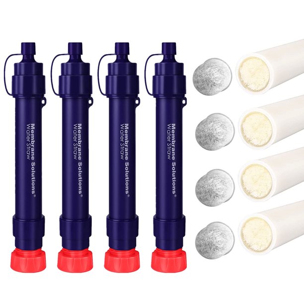 Membrane Solutions WS02 Water Filter Straw Portable Personal Water Filtration for Camping Travel