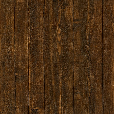Dark Wood Wallpaper - Brewster Timber Dark Brown Wood Panel Wallpaper