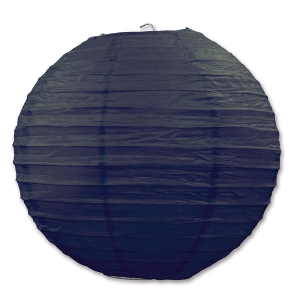 Beistle Club Pack of 18 Round Black Hanging Paper Lanterns 9.5"