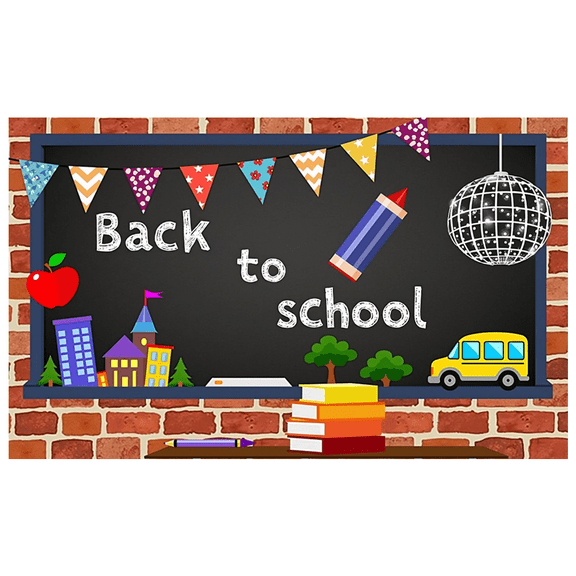 Colorful Design School Banner Polyester Material Classroom Backdrop for Back to School Classroom Decoration Educational Event Kid's Room