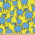 thumbnail image 1 of Goat Upholstery Fabric by the Yard, Hand-Drawn Doodle Goat Sheep Pattern with Vibrant Colors Farm Animals Theme, Decorative Fabric for DIY Home Accents, 10 Yards, Blue Yellow Black by Ambesonne, 1 of 4