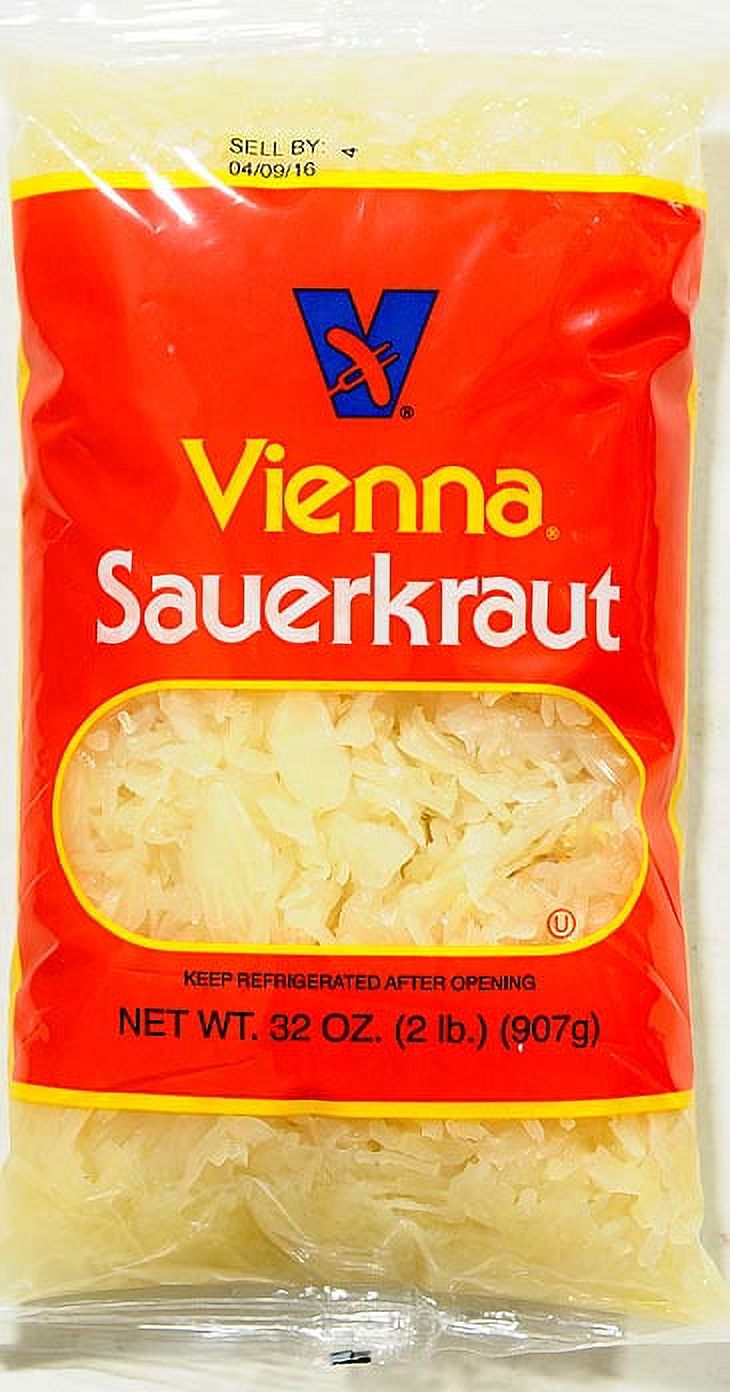 Vienna Sauerkraut, 32 oz, Bag, Packaged Side Dish, High-Quality Ingredients