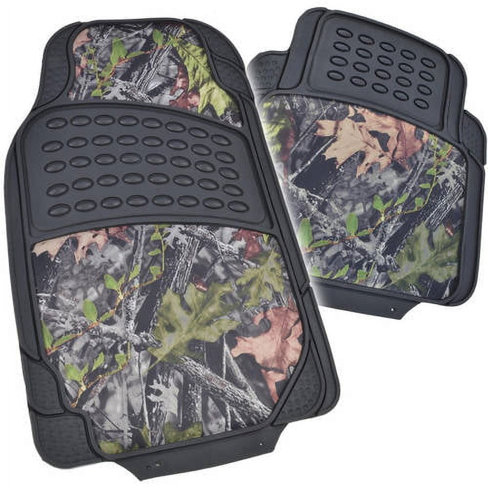 BDK Hawg Camouflage Seat Covers and Floor Mats for Car and SUV, Heavy Duty Rubber, Trimmable