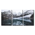 thumbnail image 2 of wall26 - 3 Piece Canvas Wall Art - Winter Landscape of Snow Mountain with Clear Reflection in The Lake - Modern Home Art Stretched and Framed Ready to Hang - 16"x24"x3 Panels, 2 of 4